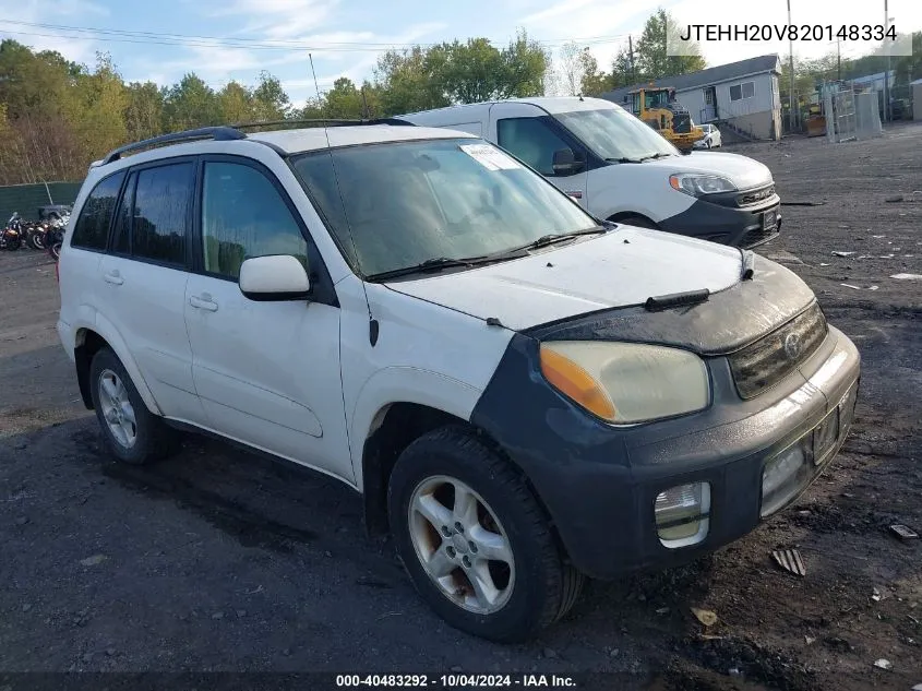 2002 Toyota Rav4 VIN: JTEHH20V820148334 Lot: 40483292