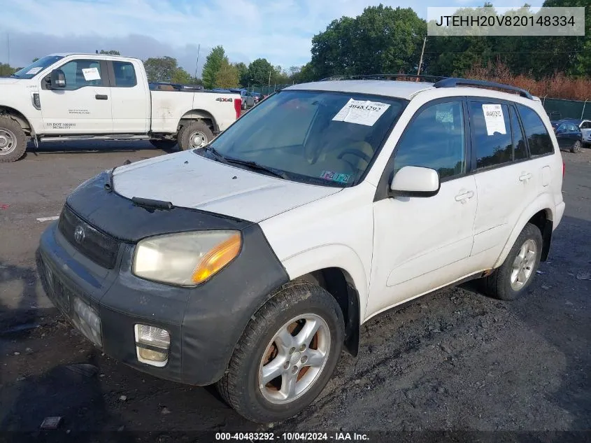 2002 Toyota Rav4 VIN: JTEHH20V820148334 Lot: 40483292