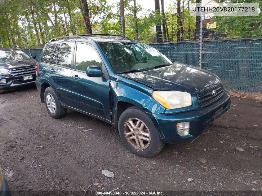 2002 Toyota Rav4 VIN: JTEHH20V820177218 Lot: 40493345