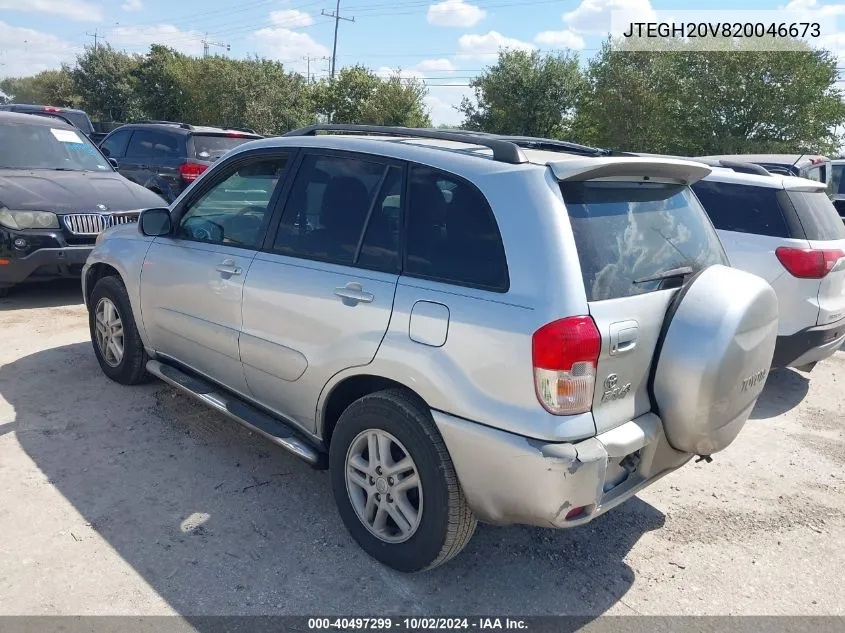 2002 Toyota Rav4 VIN: JTEGH20V820046673 Lot: 40497299