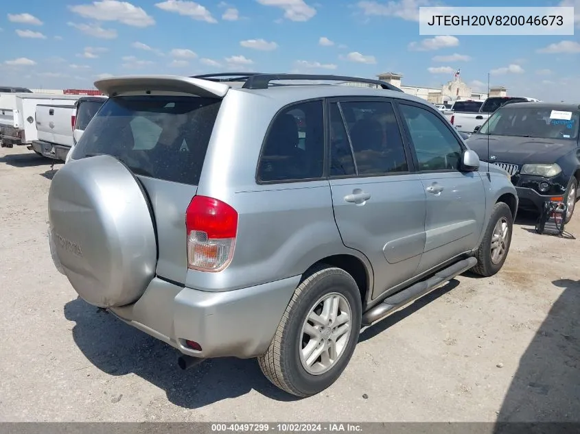 2002 Toyota Rav4 VIN: JTEGH20V820046673 Lot: 40497299