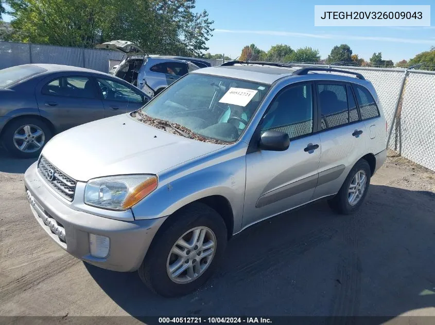 2002 Toyota Rav4 VIN: JTEGH20V326009043 Lot: 40512721