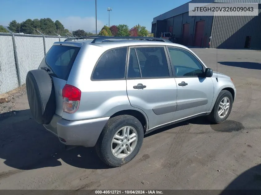 2002 Toyota Rav4 VIN: JTEGH20V326009043 Lot: 40512721