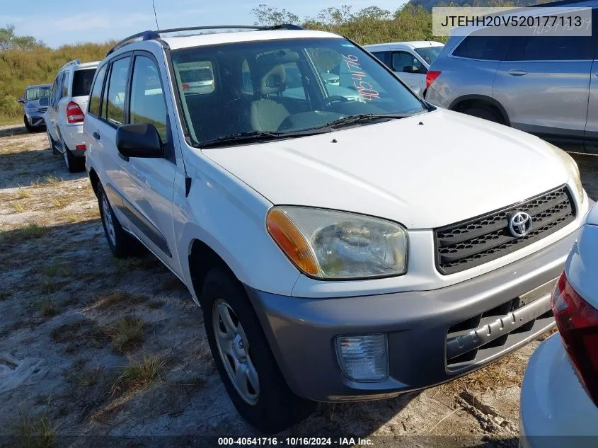 2002 Toyota Rav4 VIN: JTEHH20V520177113 Lot: 40541716