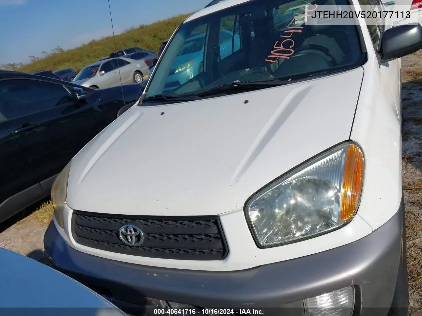 2002 Toyota Rav4 VIN: JTEHH20V520177113 Lot: 40541716