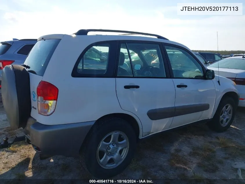 2002 Toyota Rav4 VIN: JTEHH20V520177113 Lot: 40541716