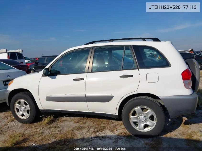 2002 Toyota Rav4 VIN: JTEHH20V520177113 Lot: 40541716