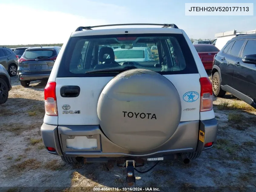 2002 Toyota Rav4 VIN: JTEHH20V520177113 Lot: 40541716