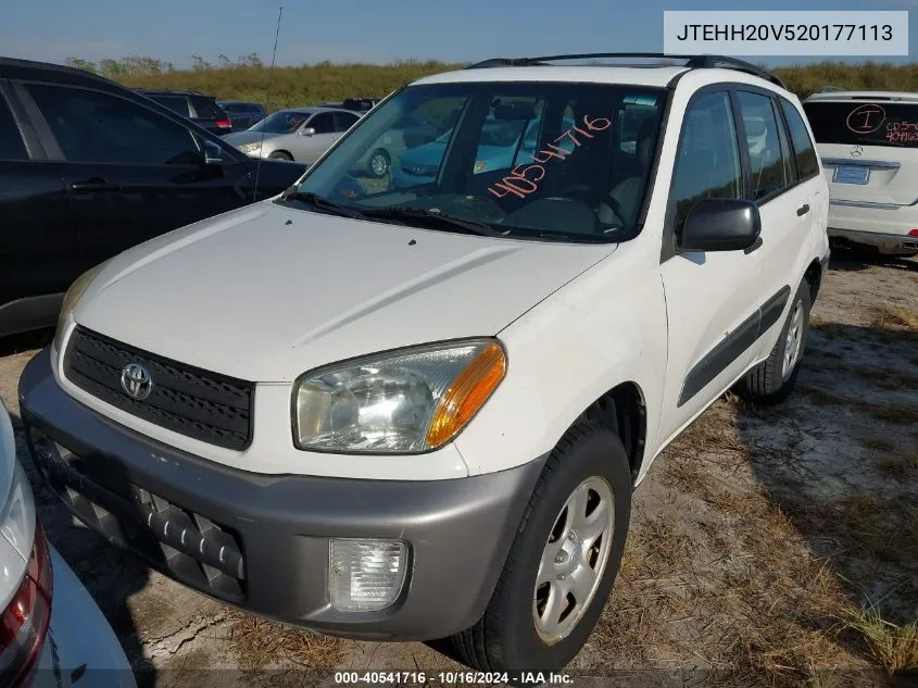 2002 Toyota Rav4 VIN: JTEHH20V520177113 Lot: 40541716