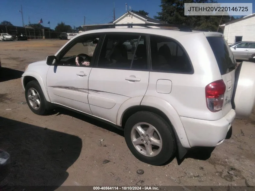 2002 Toyota Rav4 VIN: JTEHH20V220146725 Lot: 40564114