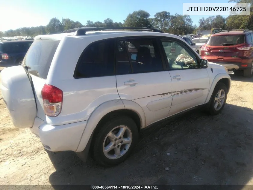 2002 Toyota Rav4 VIN: JTEHH20V220146725 Lot: 40564114