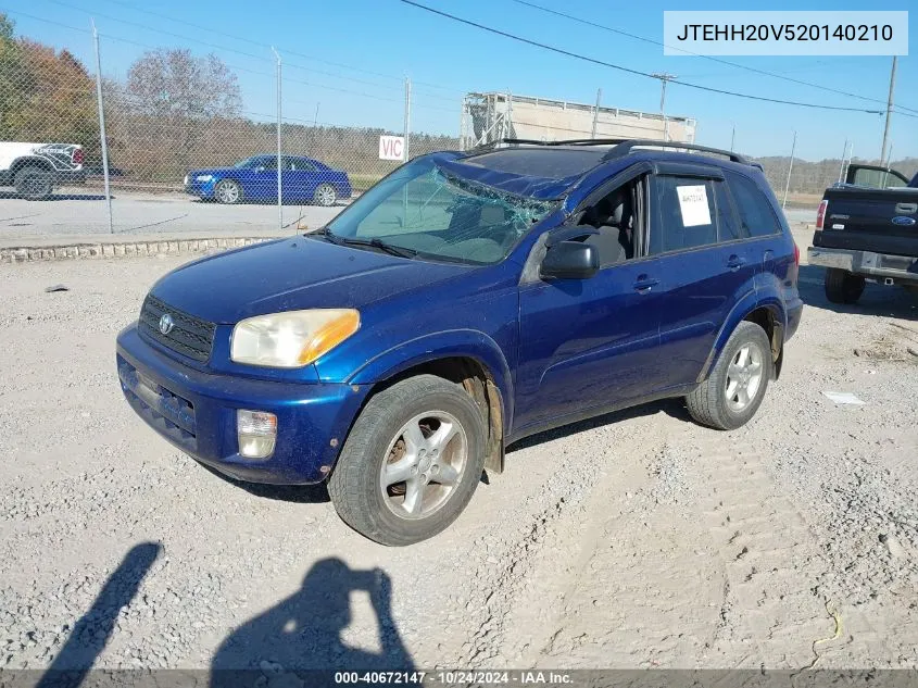 2002 Toyota Rav4 VIN: JTEHH20V520140210 Lot: 40672147