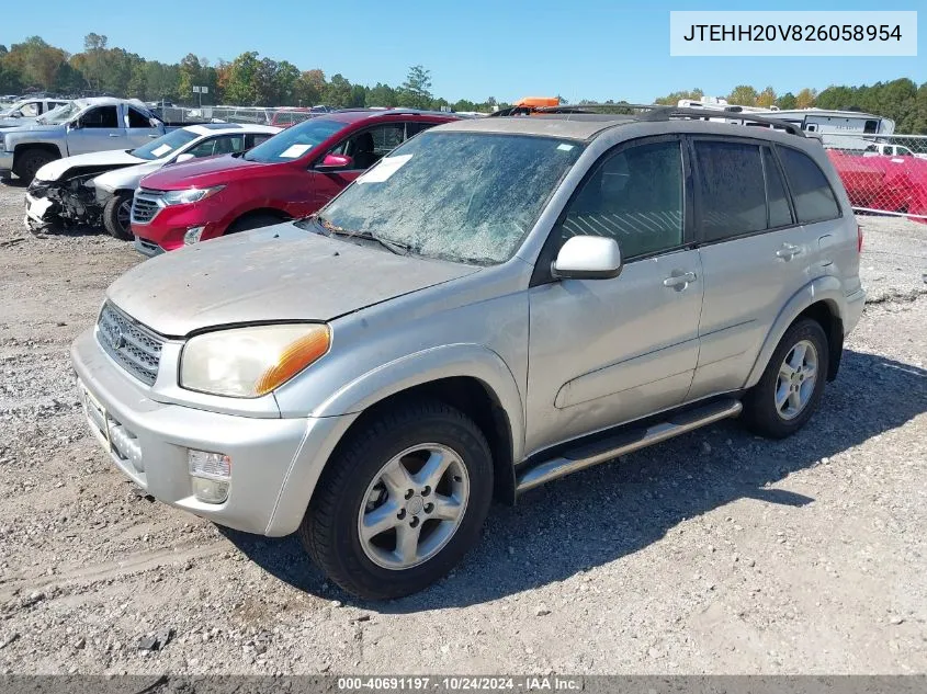 2002 Toyota Rav4 VIN: JTEHH20V826058954 Lot: 40691197