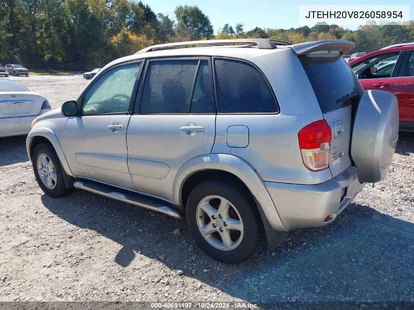 2002 Toyota Rav4 VIN: JTEHH20V826058954 Lot: 40691197