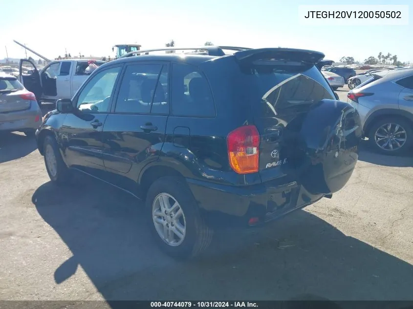 2002 Toyota Rav4 VIN: JTEGH20V120050502 Lot: 40744079