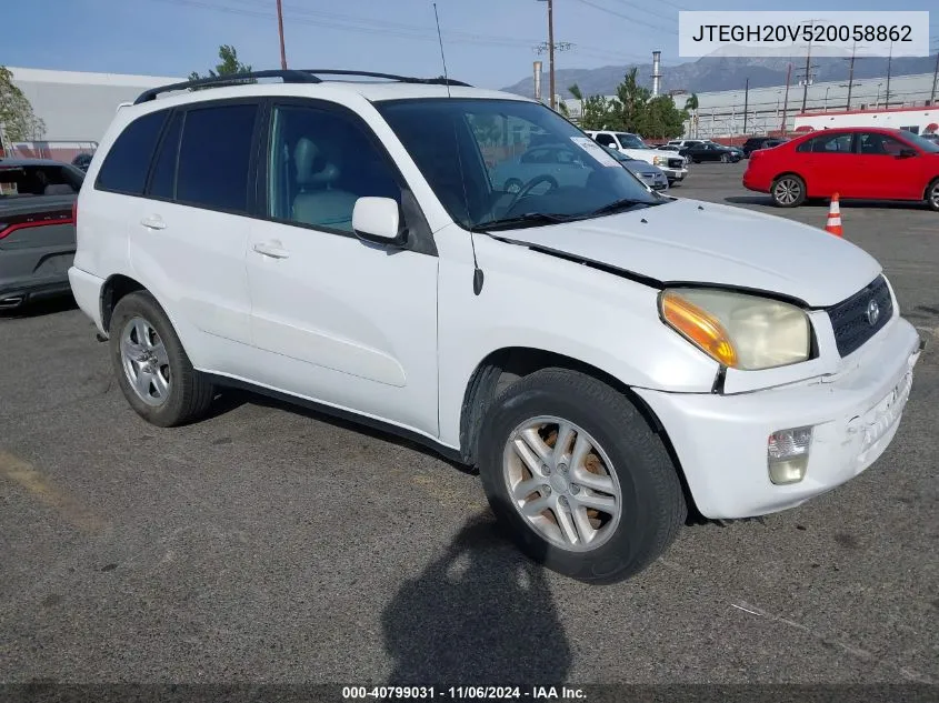 2002 Toyota Rav4 VIN: JTEGH20V520058862 Lot: 40799031