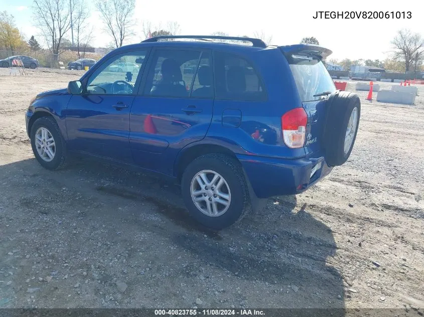 2002 Toyota Rav4 VIN: JTEGH20V820061013 Lot: 40823755