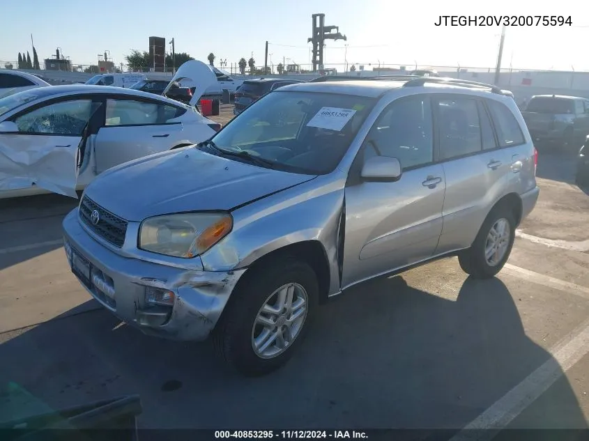 2002 Toyota Rav4 VIN: JTEGH20V320075594 Lot: 40853295