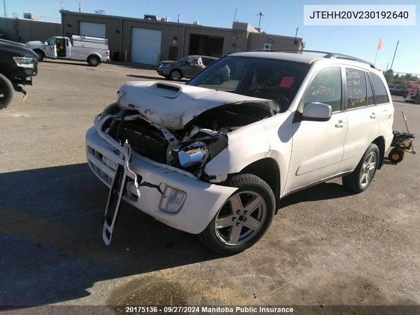 2003 Toyota Rav4 VIN: JTEHH20V230192640 Lot: 20175136