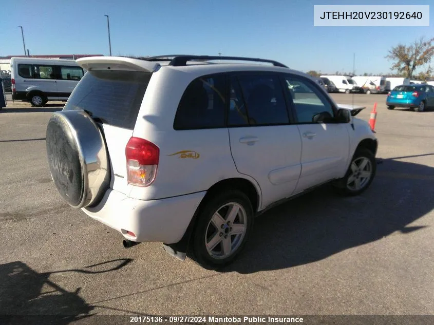 2003 Toyota Rav4 VIN: JTEHH20V230192640 Lot: 20175136