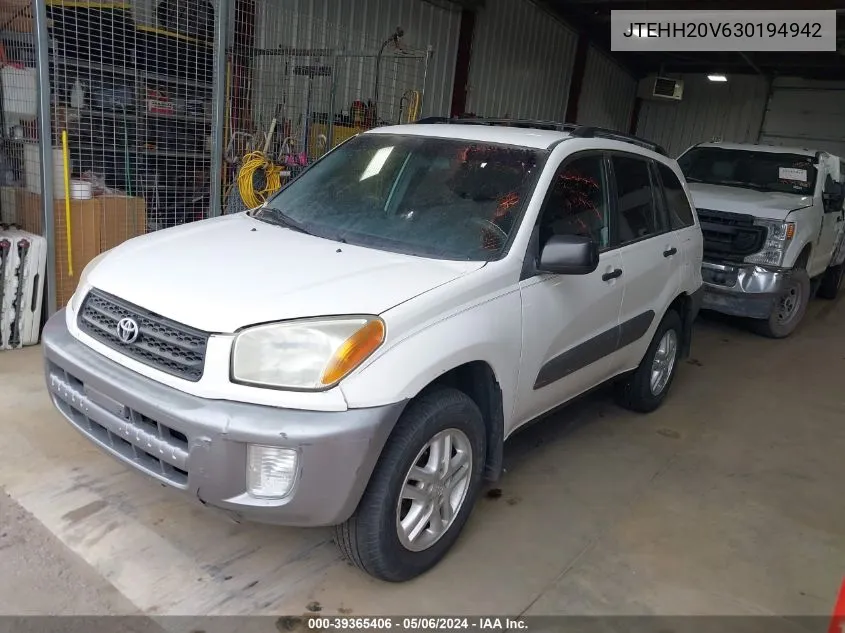 2003 Toyota Rav4 VIN: JTEHH20V630194942 Lot: 39365406