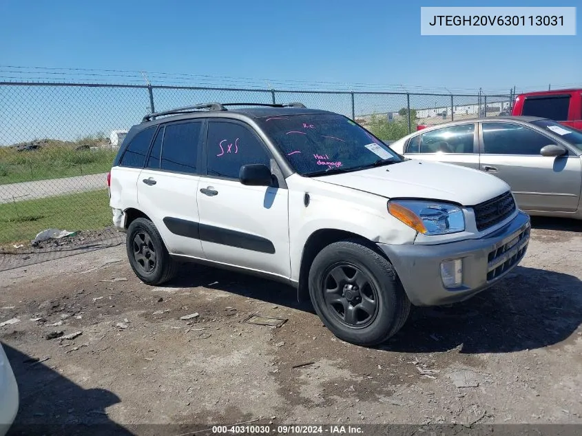 2003 Toyota Rav4 VIN: JTEGH20V630113031 Lot: 40310030