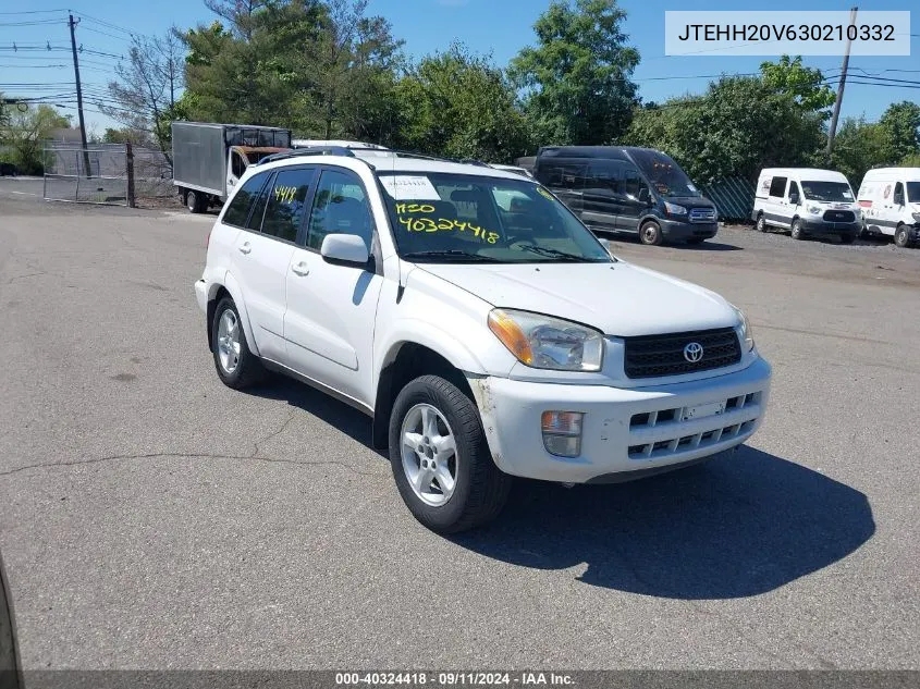 2003 Toyota Rav4 VIN: JTEHH20V630210332 Lot: 40324418