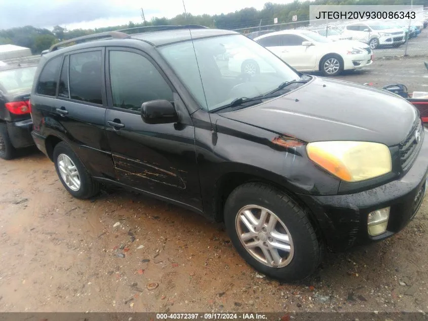 2003 Toyota Rav4 VIN: JTEGH20V930086343 Lot: 40372397