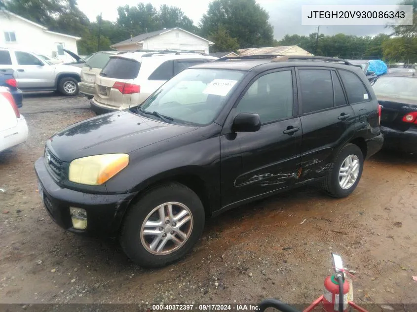 2003 Toyota Rav4 VIN: JTEGH20V930086343 Lot: 40372397