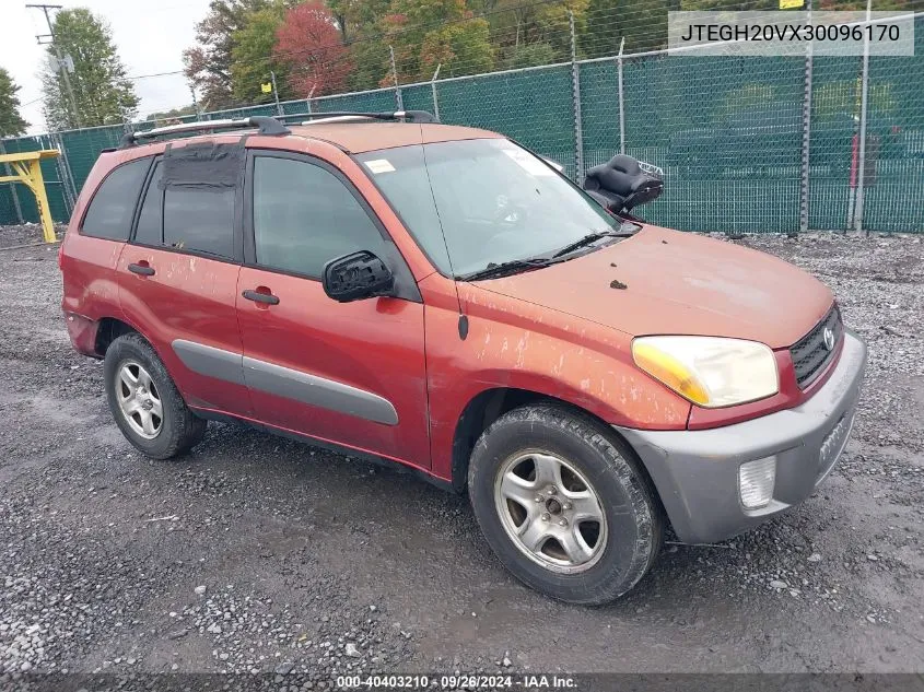 2003 Toyota Rav4 VIN: JTEGH20VX30096170 Lot: 40403210