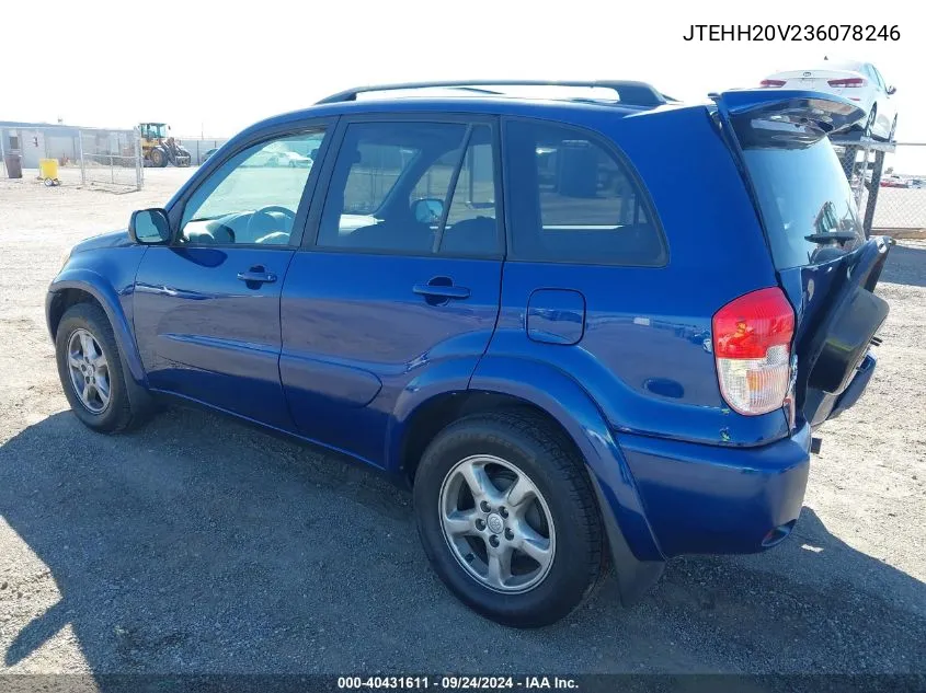 2003 Toyota Rav4 VIN: JTEHH20V236078246 Lot: 40431611