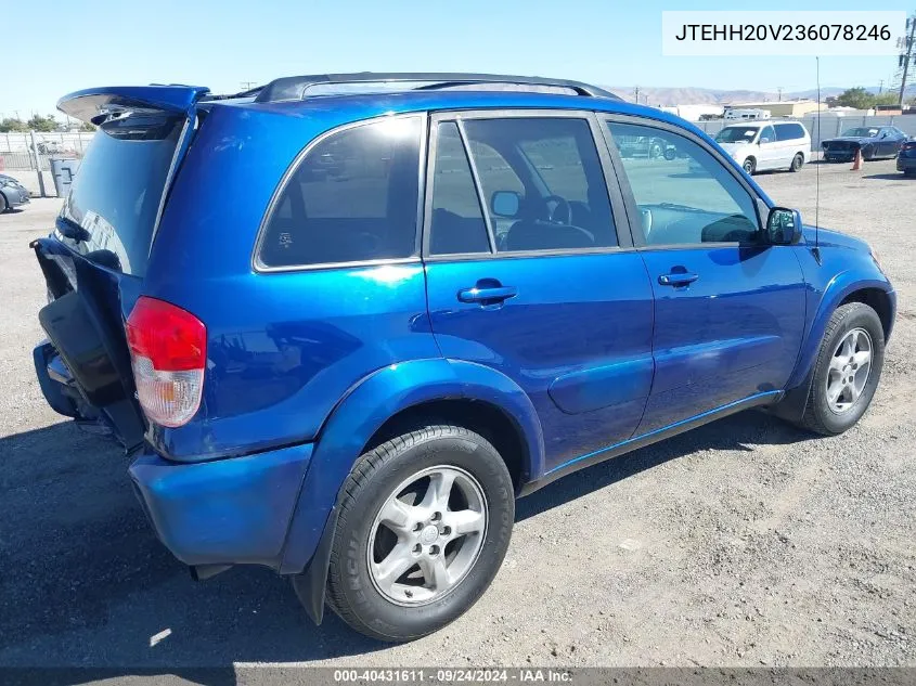 2003 Toyota Rav4 VIN: JTEHH20V236078246 Lot: 40431611