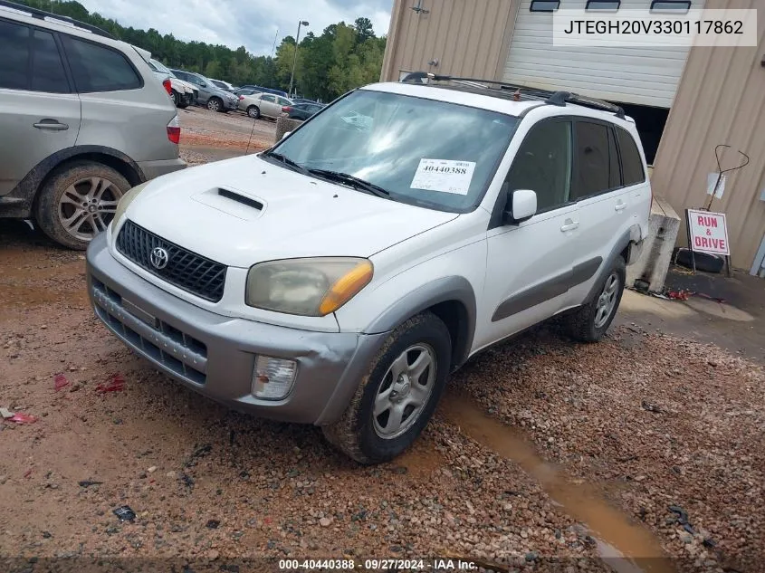 2003 Toyota Rav4 VIN: JTEGH20V330117862 Lot: 40440388