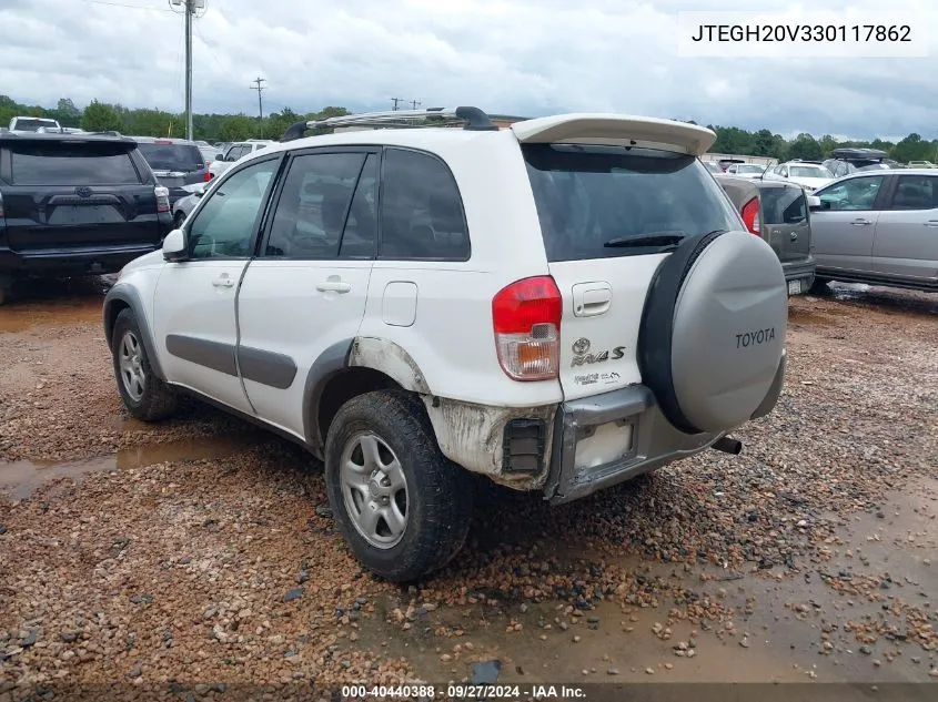 2003 Toyota Rav4 VIN: JTEGH20V330117862 Lot: 40440388