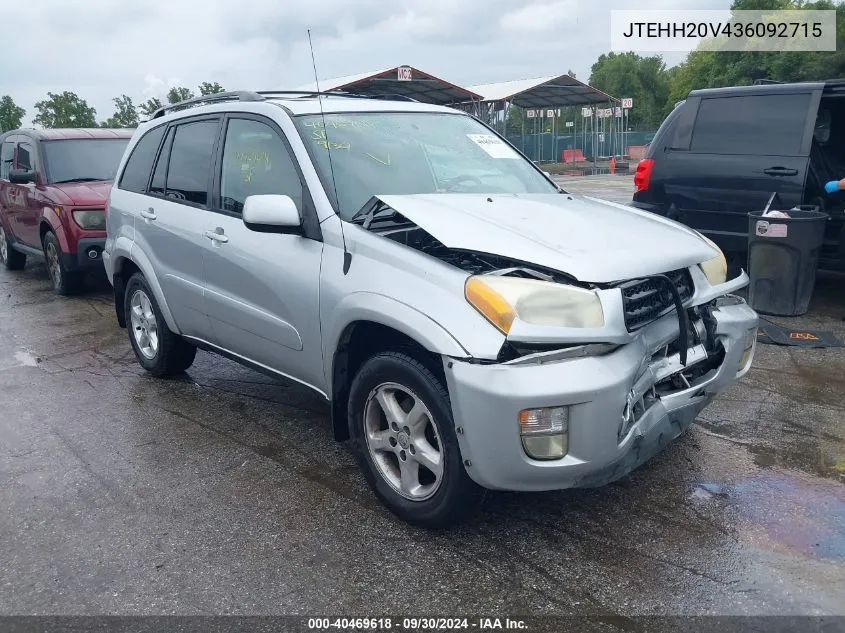 2003 Toyota Rav4 VIN: JTEHH20V436092715 Lot: 40469618