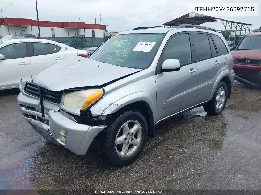 2003 Toyota Rav4 VIN: JTEHH20V436092715 Lot: 40469618