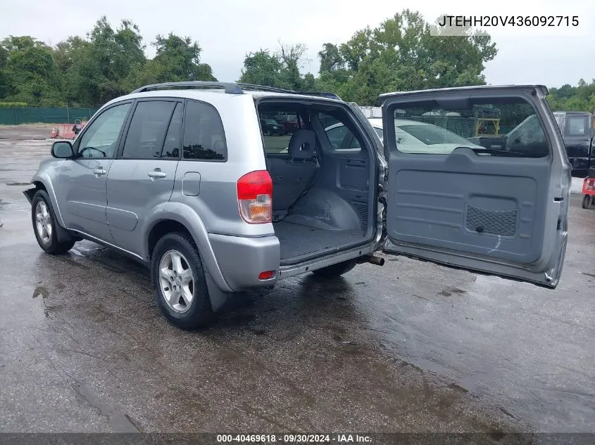 2003 Toyota Rav4 VIN: JTEHH20V436092715 Lot: 40469618