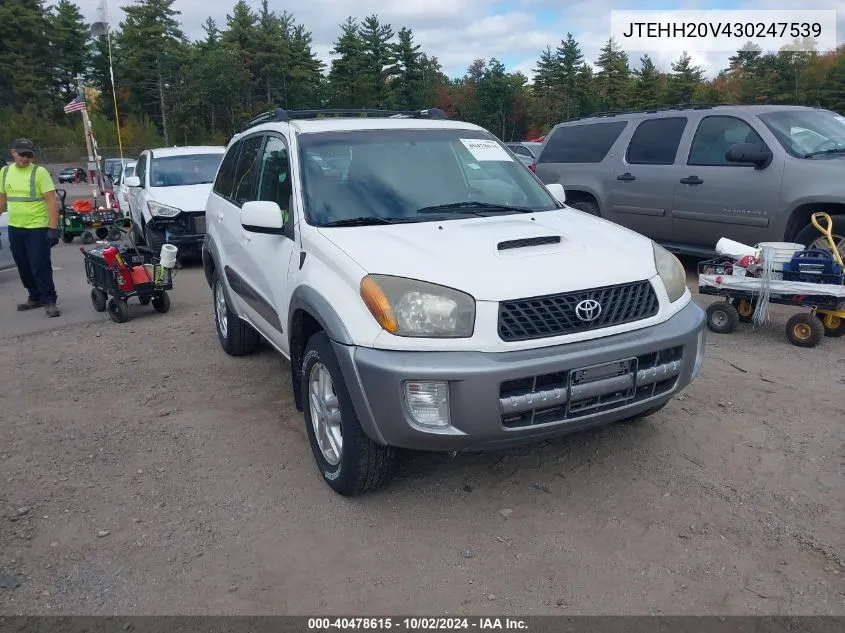 2003 Toyota Rav4 VIN: JTEHH20V430247539 Lot: 40478615