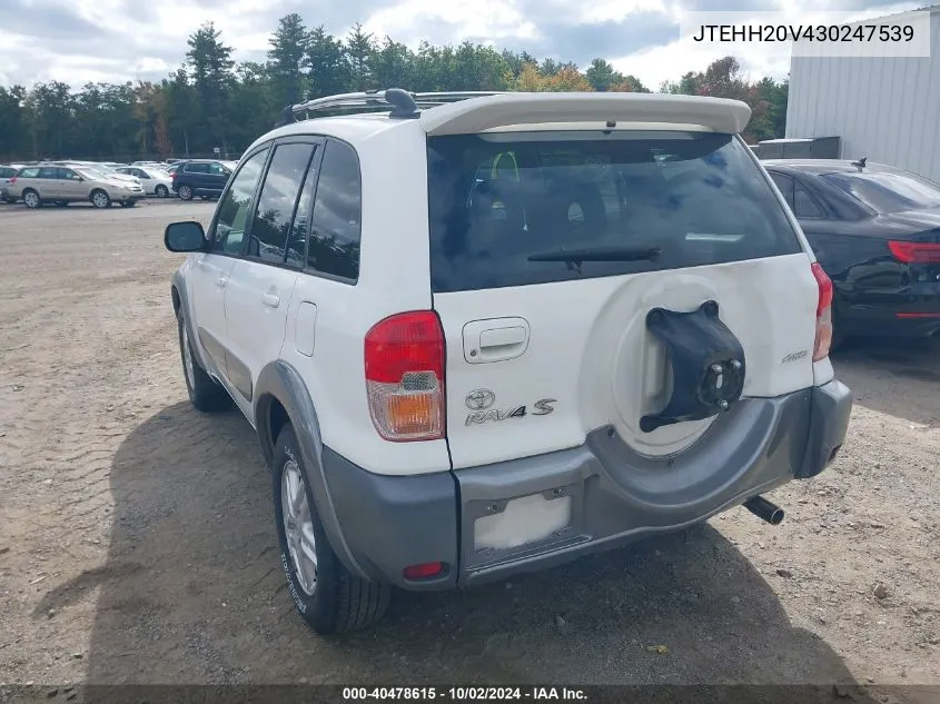 2003 Toyota Rav4 VIN: JTEHH20V430247539 Lot: 40478615