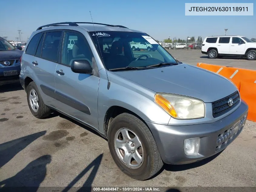 2003 Toyota Rav4 VIN: JTEGH20V630118911 Lot: 40484947