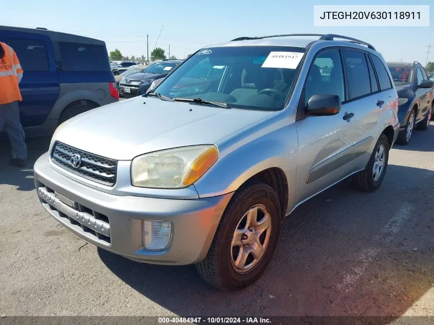 2003 Toyota Rav4 VIN: JTEGH20V630118911 Lot: 40484947