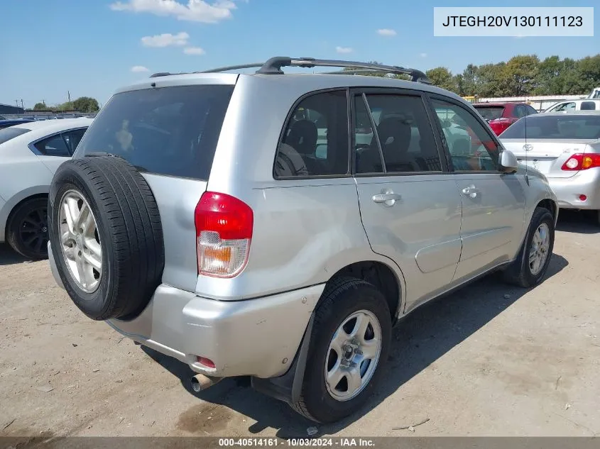 2003 Toyota Rav4 VIN: JTEGH20V130111123 Lot: 40514161