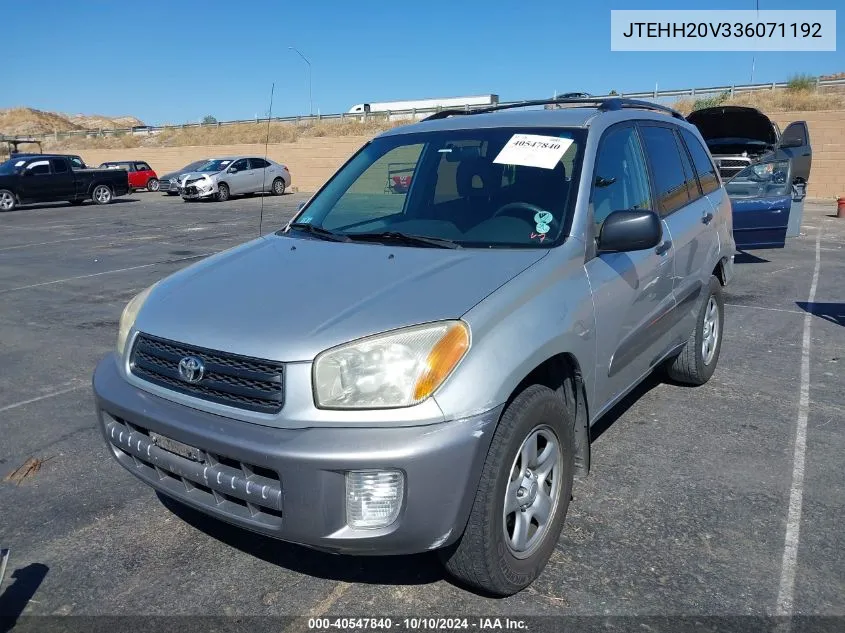 2003 Toyota Rav4 VIN: JTEHH20V336071192 Lot: 40547840