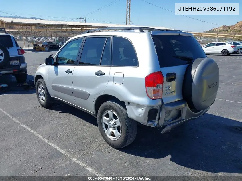 2003 Toyota Rav4 VIN: JTEHH20V336071192 Lot: 40547840