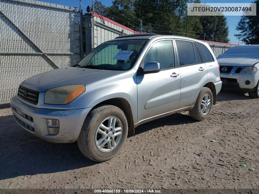 2003 Toyota Rav4 VIN: JTEGH20V230087494 Lot: 40560159