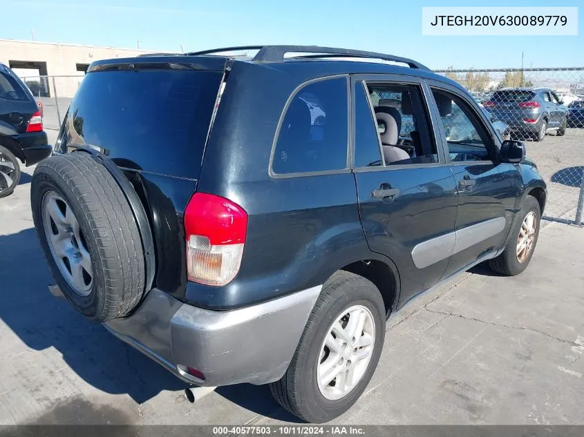 2003 Toyota Rav4 VIN: JTEGH20V630089779 Lot: 40577503