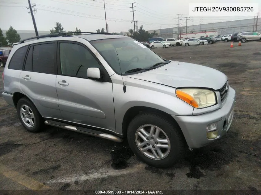 2003 Toyota Rav4 VIN: JTEGH20V930085726 Lot: 40599393