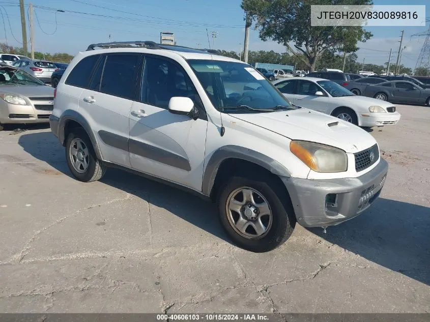 2003 Toyota Rav4 VIN: JTEGH20V830089816 Lot: 40606103