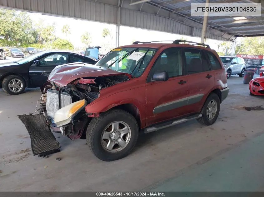 2003 Toyota Rav4 VIN: JTEGH20V330104836 Lot: 40626543