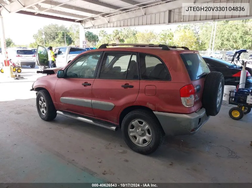 2003 Toyota Rav4 VIN: JTEGH20V330104836 Lot: 40626543